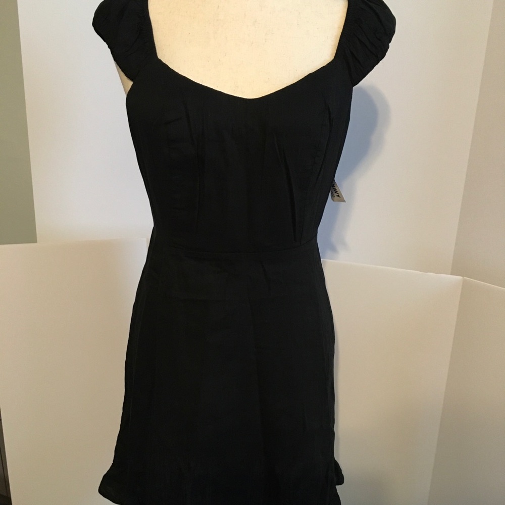 Old Navy Black Smocked Square-Neck Mini Dress with Ruffle Straps
